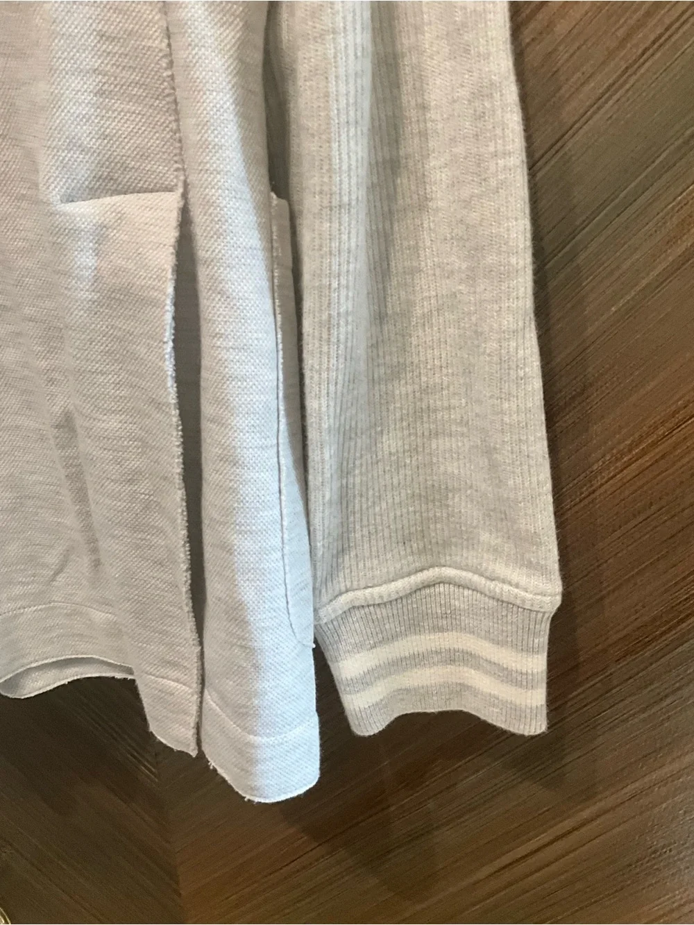 Eleventy Light Gray Knit Zip-Front Layered Sweatshirt